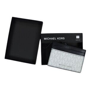 Michael Kors All-Over MK Mason Signature Card Case Wallet Gift Boxed NWT White